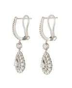 1.35ctw Diamond Double Frame Pear Shaped Dangle Earrings in 14K