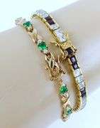 2 Sterling Vermeil Crystal Bracelets