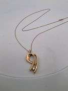 CERTIFIED 14K YELLOW GOLD NECKLACE WITH DIAMOND PENDANT
