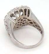 14KT White gold 3.23ct RBC with 2.75ctw double halo diamond engagement ring