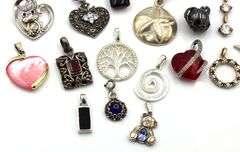 Group lot of vintage 925 sterling silver pendants