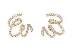 New 0.94ctw Diamond Swirl Abstract Earrings in 14K