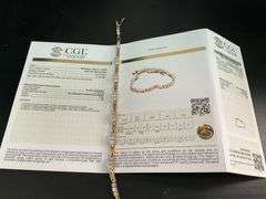 CERTIFIED  18K YELLOW GOLD DIAMOND BRACLCELT