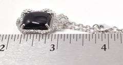 Gorgeous 5.41CTS Black Onyx & 0.70CTW Sapphire Gemstone Pendant in Sterling Silver Necklace