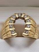 14K men's yellow gold 2.5ct tw diamond horseahoe ring