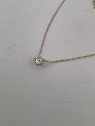 BRAND NEW 14K WHITE GOLD DIAMOND SOLITAIRE CHAIN AND PENDNANT
