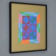 Highly Collectible Victor Vasarely Signed Screenprint 'Kapolna', 1974