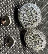 14K White Gold Round Brilliant Cut Diamond Cluster Earring