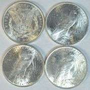 Choice BU Morgan & Peace Silver Dollars 1921 to 1924