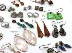 Vintage 925 sterling silver group lot of earrings