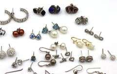 Group lot of vintage 925 sterling silver earrings