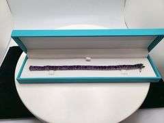 Elegant 82.5ct Emerald-Cut Natural Amethyst Bracelet in Sterling Silver – Size 7