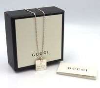Gucci Logo square pendant on chain necklace