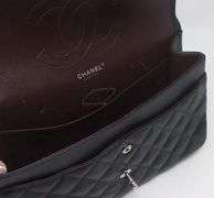 Chanel large black double flap Caviar bag