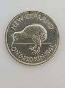 1941 New Zealand 1 Florin Silver World Coin