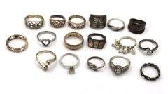 Group lot of Vintage 925 sterling silver rings