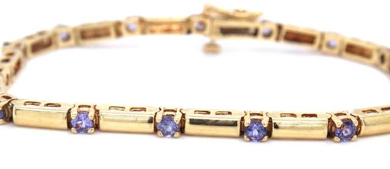 Estate 14K YG and Tanzanite Bracelet