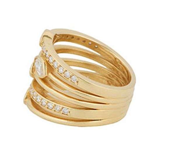 2.00ctw Marquise and Round Diamond Five Row Ring in 14K