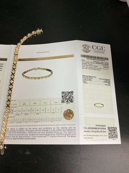 CERTIFIED BRAND NEW 14K YELLOW GOLD DIAMOND BRACELET