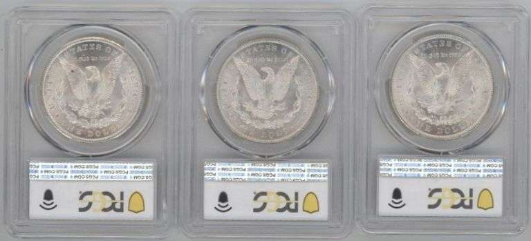 3 Diff Super Near Gem BU 'O' Mint Morgan Silver Dollars. PCGS MS64