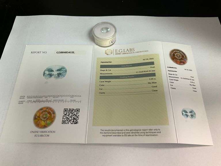 CERTIFIED NATURAL AQUAMARINE 3.29 CARAT