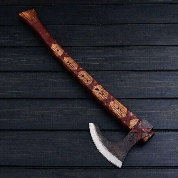 Viking Axe Carbon Steel Blade with Ash Wood Handle