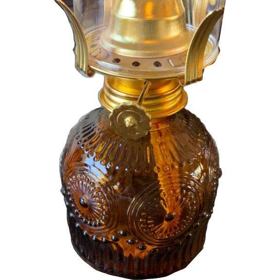 Set of 2 Clear Glass Oil Lamps