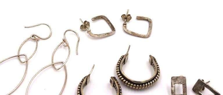Group lot of Vintage 925 sterling silver earrings