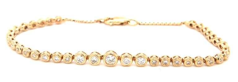14kt Yellow gold 1.15ctw diamond bezel set bracelet