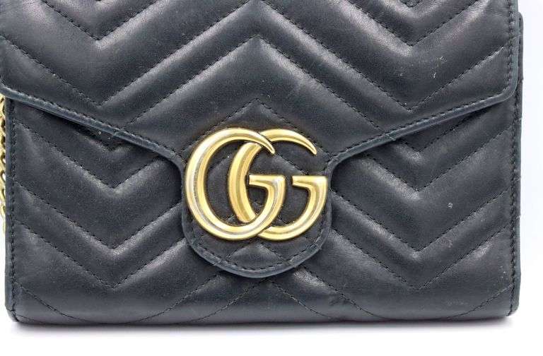 Gucci black lamb leather cross body