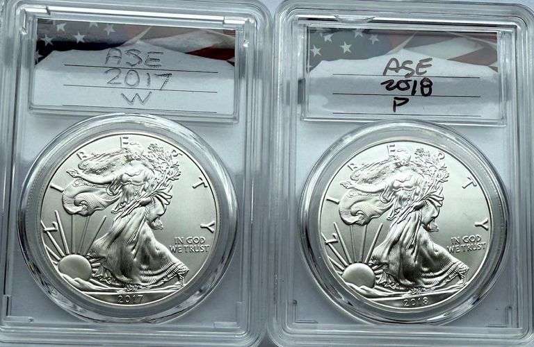 2017 W & 2018 Uncirculated Silver Eagles