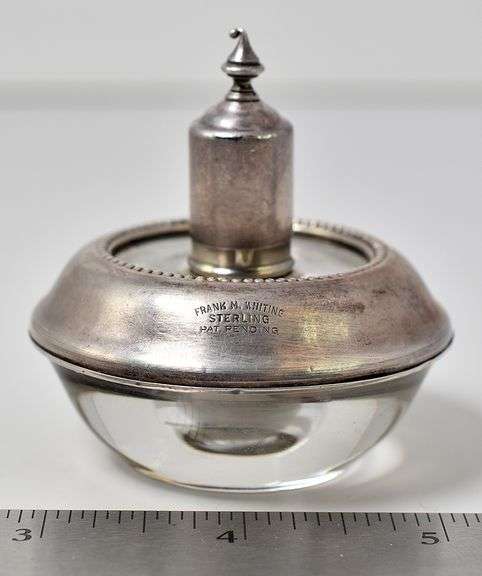 Vintage  Frank M. Whiting Sterling Silver and Glass Lighter