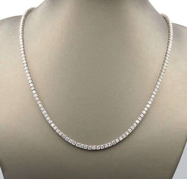 925 Sterling silver cubic zirconia tennis necklace
