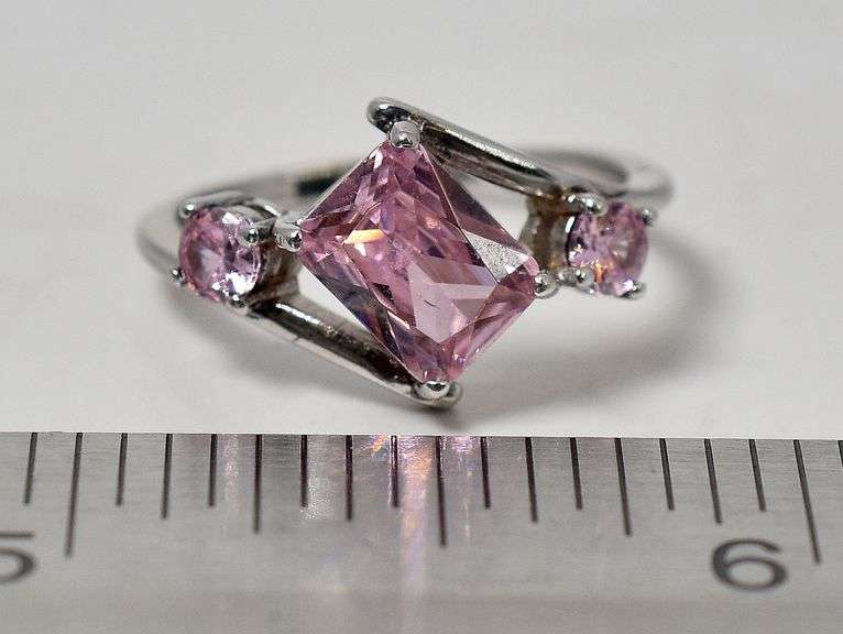 Pink Topaz Gemstone Ring in Sterling Silver