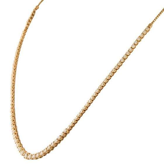 2.50ctw Round Graduated Diamond Bolo Clasp Necklace in 14K