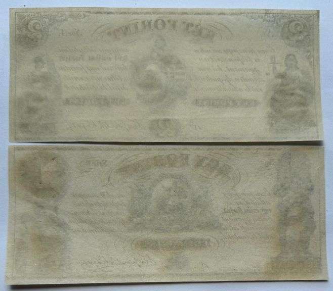 $1 $2 CH CU Ket Forint Hungarian Bank NY Note. Circa 1850 s