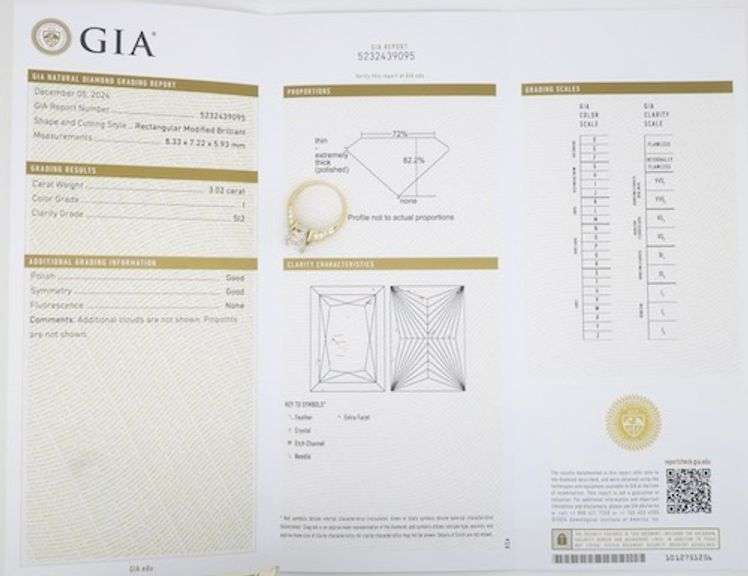 GIA Certified 3.87CTW Earth Mined Diamond Ring