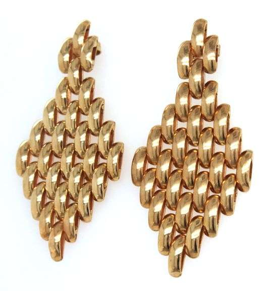 Sexy 14K Yellow Gold Dangle Earrings