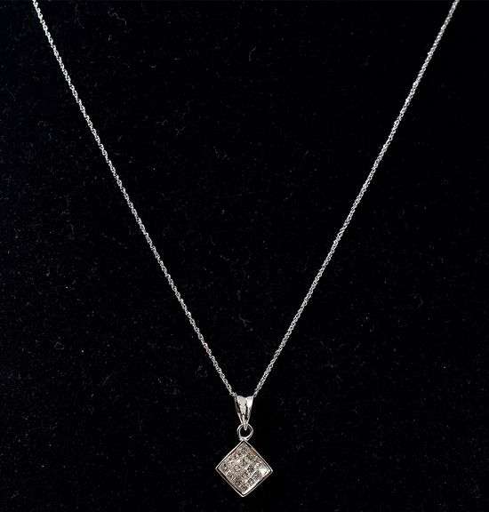 Alluring 14K White Gold Diamond Pendant Necklace