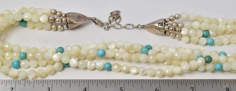Sterling Silver Mulit-Gemstone Beaded Necklace by Desert Rose Trading Post