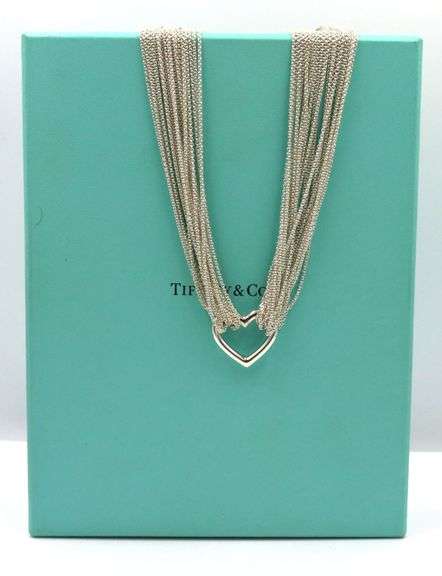 Tiffany & Co multi strand heart toggle necklace