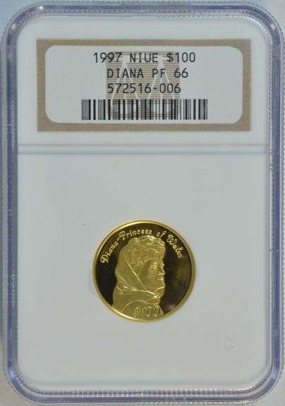Superb Gem Cameo Proof 1997 Niue $100 Gold Piece of Diana, NGC PF66