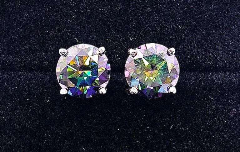 4 Ctw Russian Color Change Lab Created Alexandrite Earrings