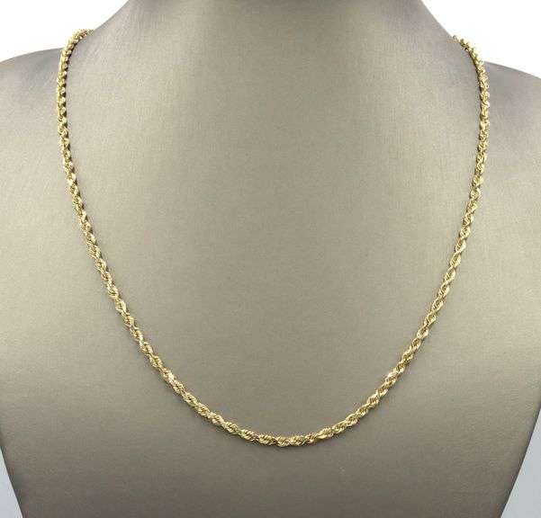 10kt Yellow gold Rope chain necklace