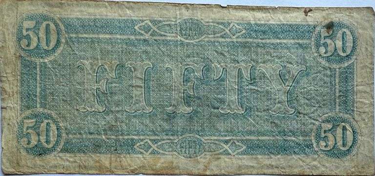 $50 CSA Note Feb 17 1864 Series.