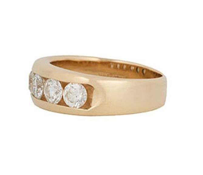 Gents 2.00ctw Round Diamond Channel Set Band Ring in 14K
