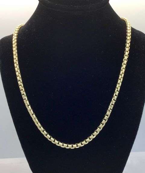 14K Yellow Gold Box Link Chain