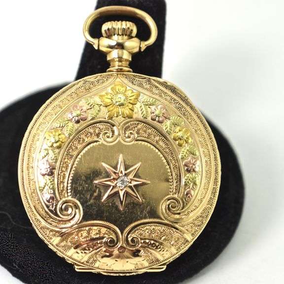 Beautiful 14K Multi-Color Gold Ladies Pocketwatch