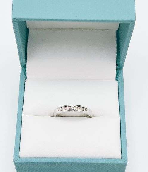 14kt Solid White Gold & Diamond Band
