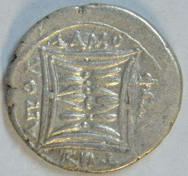 Illyria, Apollonia Silver Drachm from 229-100 BC with Cow & Calf